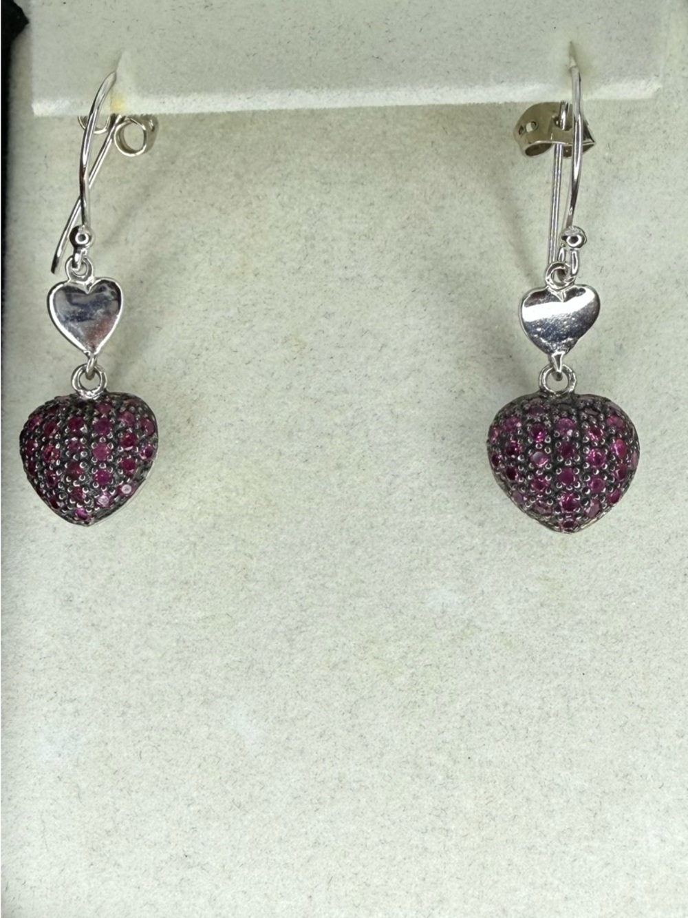 Kay Jewelers Pink Sapphire Heart Bracelet with Matching Dangle Earrings - Picture 7 of 8